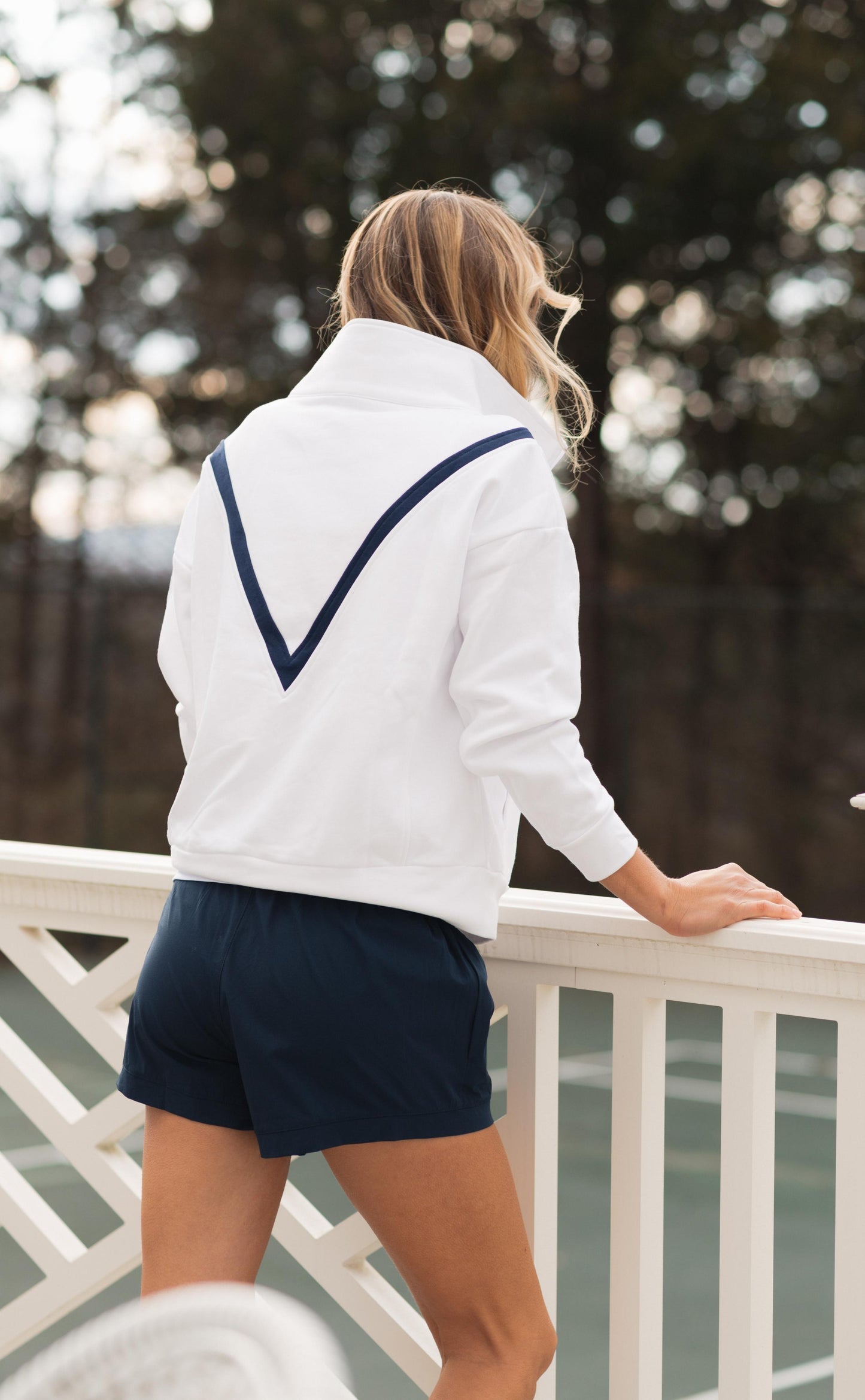 Throwback Half-Zip Pullover - White